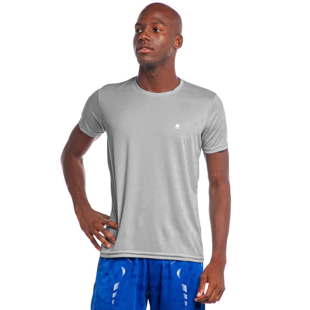 Camiseta Masculina Pw Sports Lisa Polo Wear Cinza Escuro