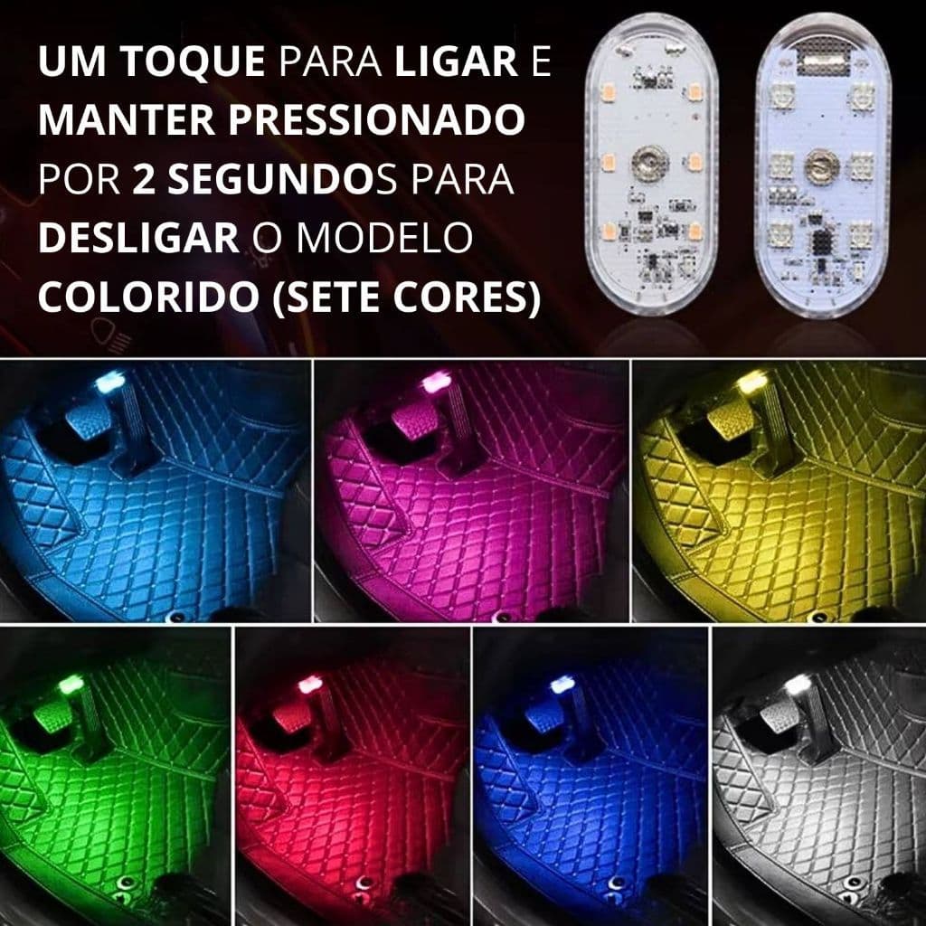 Lâmpada LED Toque Dedo Adesivo 5V Carro Doméstico Carregável USB Unicolor Multicolor
