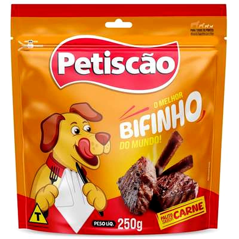 Bifinho Mastigável Palito Sabor Carne da Petiscão 250g