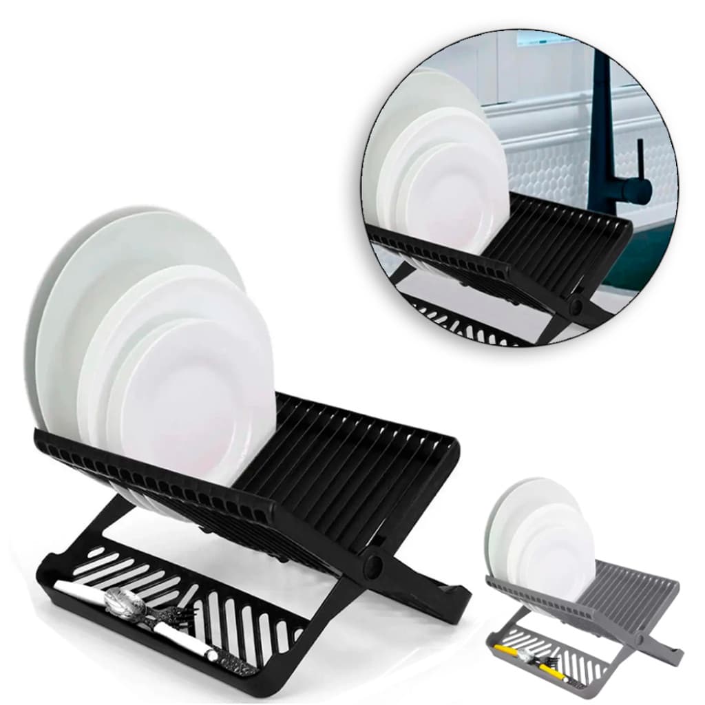 Escorredor Secador de Pratos Talher Dobrável Para 16 Pratos 32cm