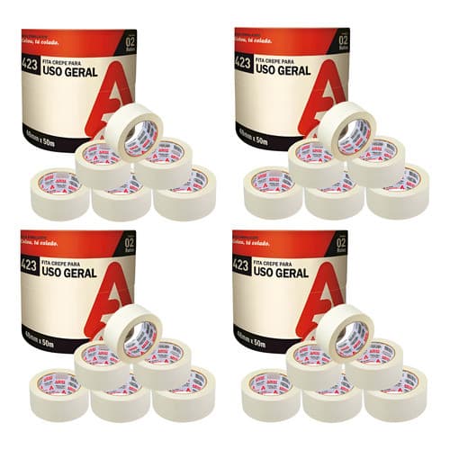Fita Crepe Larga Com 36 Rolos De 48mm X 50m Adere