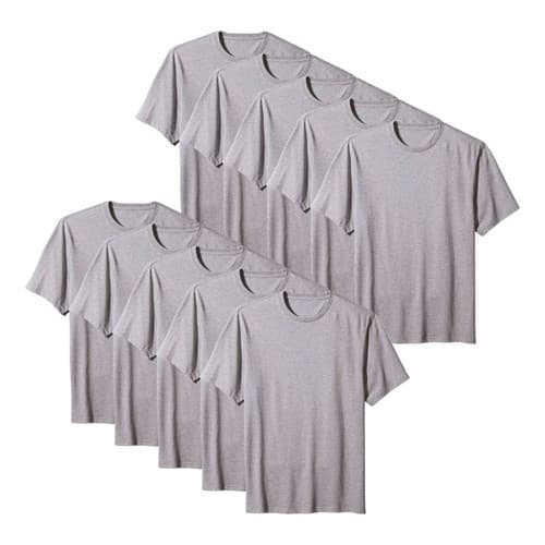 Kit 10 Camisas Camisetas Masculinas Atacado Envio Imediato CINZA P