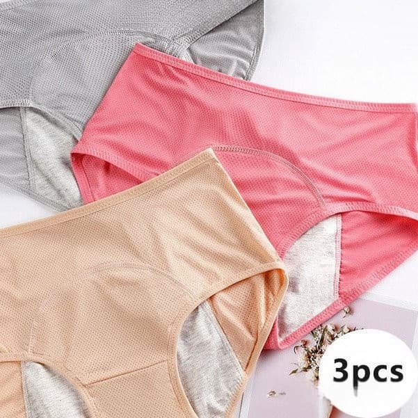 3 pcs/set Calcinha Menstrual Incontinência Antibacteriana Período Metal À Prova De Vazamentos