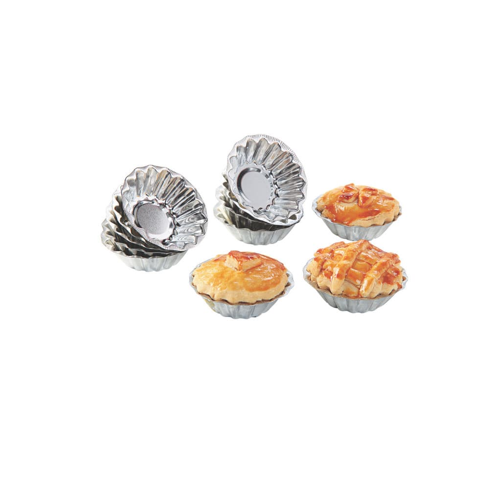 Kit 12 Forma Crespa Para Empadas em Flandres 12 Peças ( 9664 )