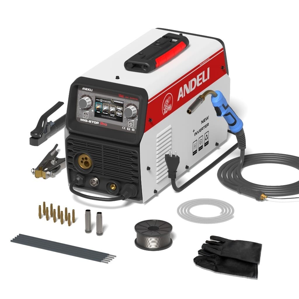 Máquina De Solda Multifuncional 200A MIG/Duplo Pulso 6em1 LCD Display MIG Gás/s-gás MMA TIG/LIFT