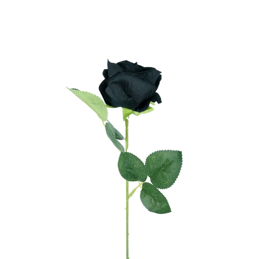 Botão Artificial de Rosa Preta Veludo Realista Decoração Rosa Artificial