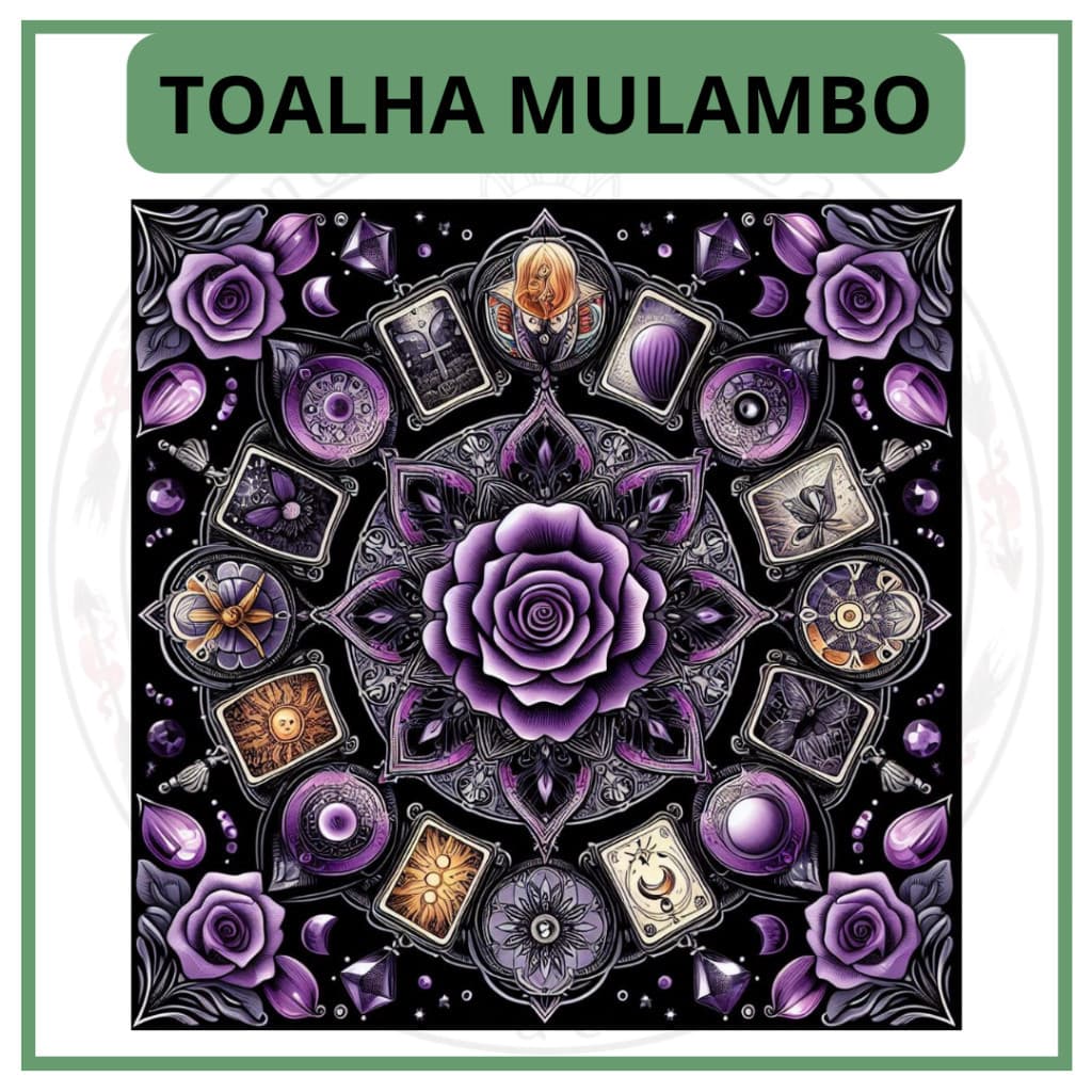 Toalha para Jogo de Tarot 0,70x0,70cm Mulambo