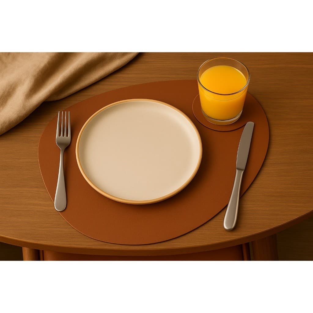 Kit Jogo Americano de mesa de jantar couro Sintético
