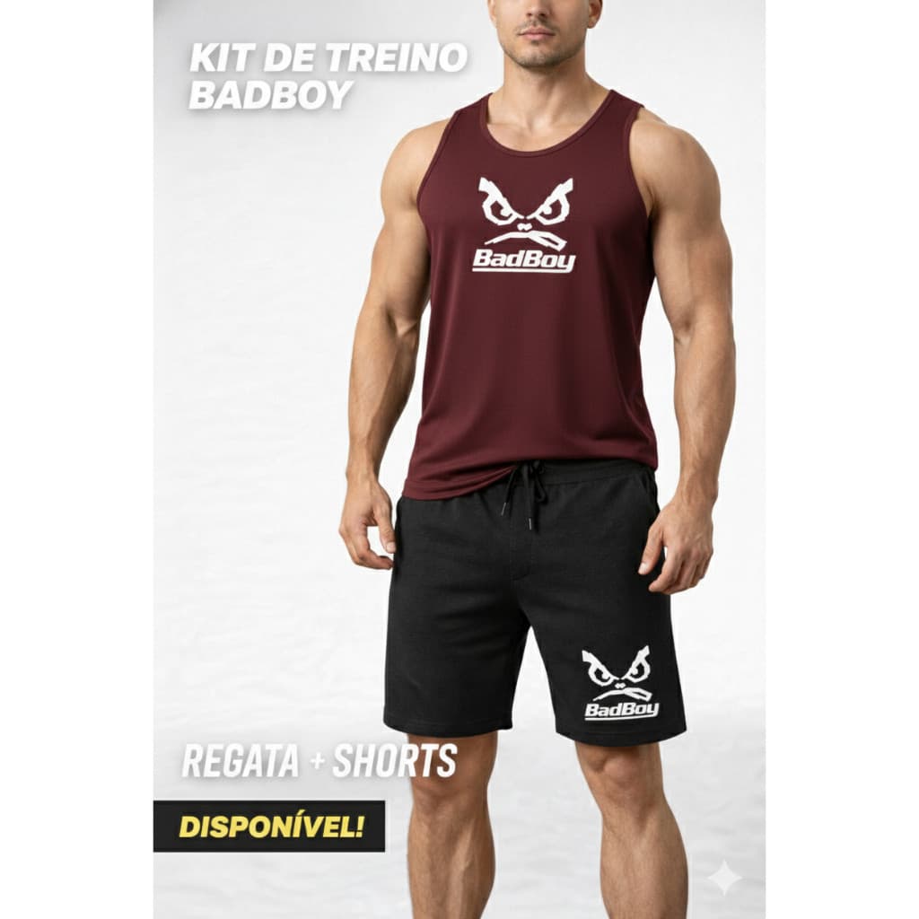 Kit Conjunto Bad Boy Regata e Bermuda Moletom PREMIUM Confortável Lançamento Toque Macio Envio Imediato