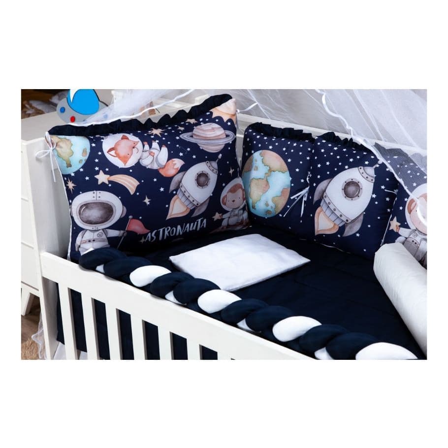Kit Berço Almofadinha Com 12 Peças Astronauta