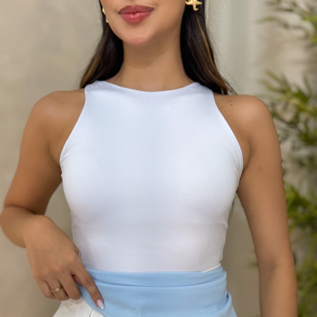 Regata Blusinha Feminina Suplex Duplo Básica Elegante Moda Blogueira Tendencia