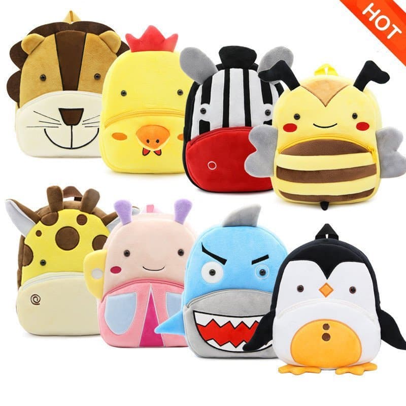 Mochila De Pelúcia Infantil Com Animais Fofos De Desenho Animado Para Jardim De Infância , Perfeita Crianças E Pré-Escol