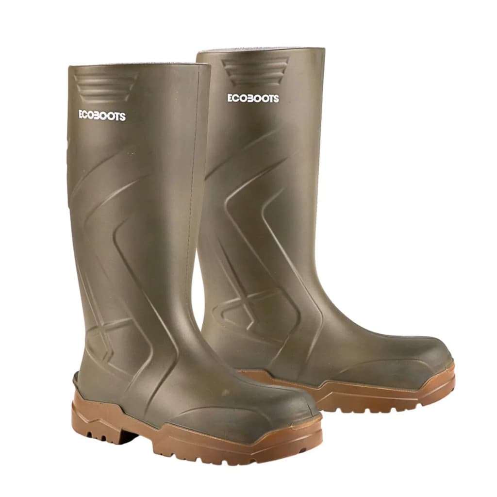 Bota de Segurança Ecoboots Bracol PU Verde Cano Longo com Solado Bege – CA 35047