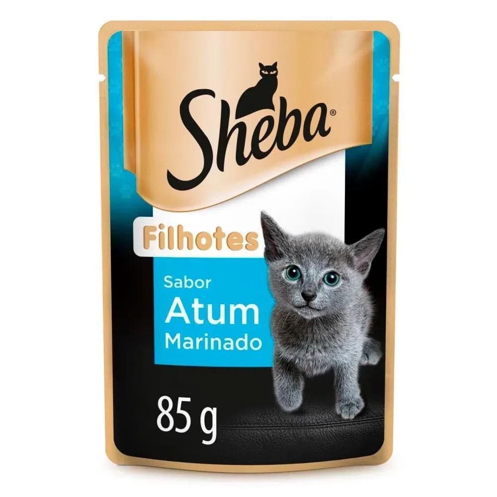 Kit Ração Úmida para Gatos Filhotes Sabor Atum Marinado 20 Unidades Sheba Sachê