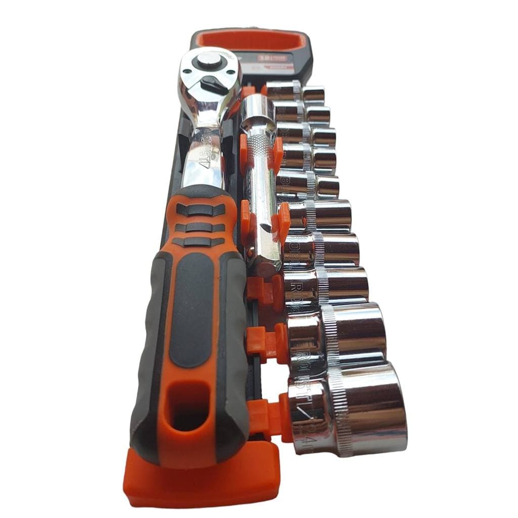 Jogo de Soquetes Sextavados 10 a 24 mm 12 peças ROBUST