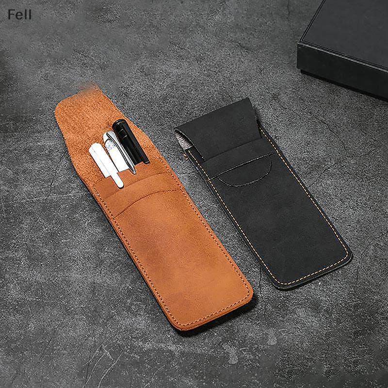 [Fel] Estojo De Caneta De Couro Vintage Portátil Bolsa Poeta Mini Armazenamento De Papelaria Para Viagens De Negócios Es