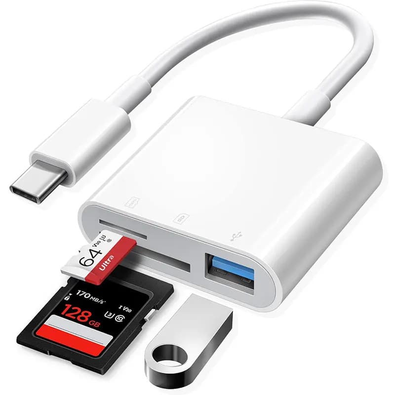 Leitor Hub Cartão USB-C 3.0 SD MicroSD P/ Macbook Pro Compacto
