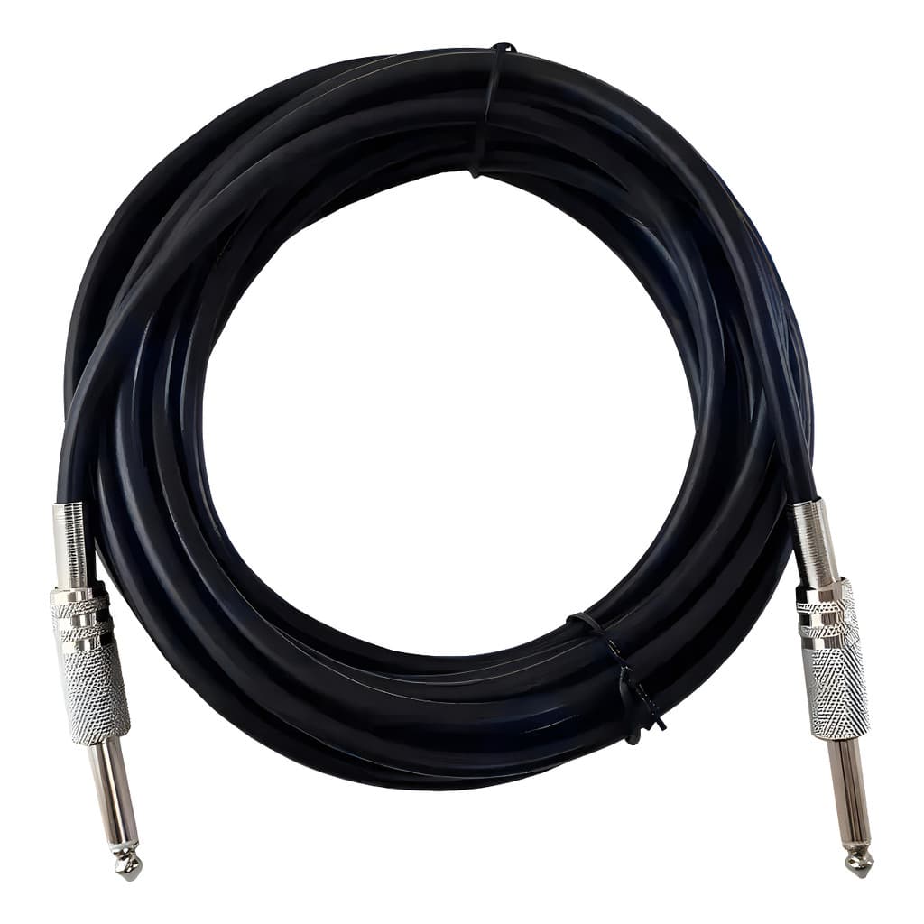 Cabo P10 Mono Cabo P10 5m Preto Ouro Para Guitarra Baixo Violão