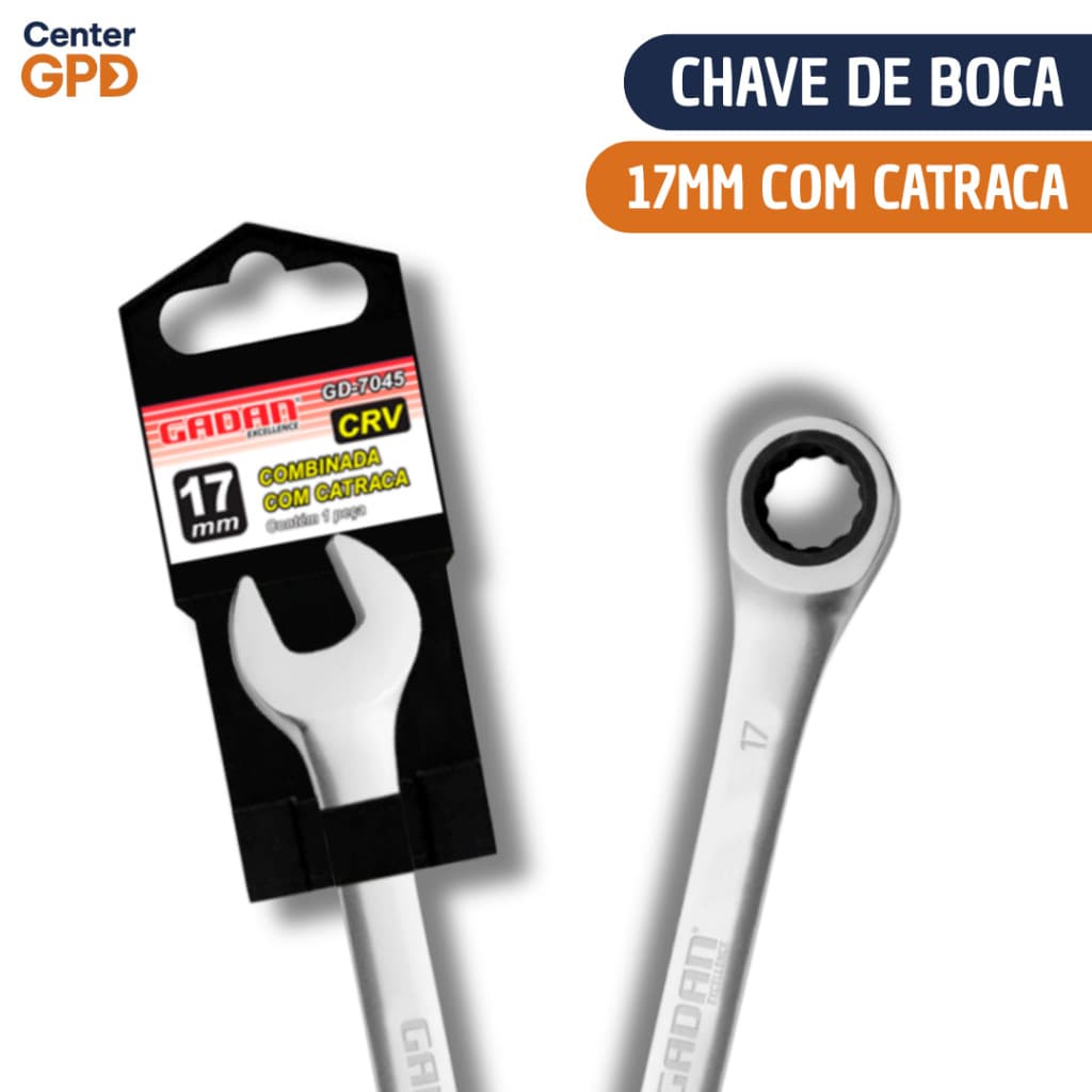 Chave de Boca com Catraca no Tamanho 17mm | Ferramenta para Ajustes