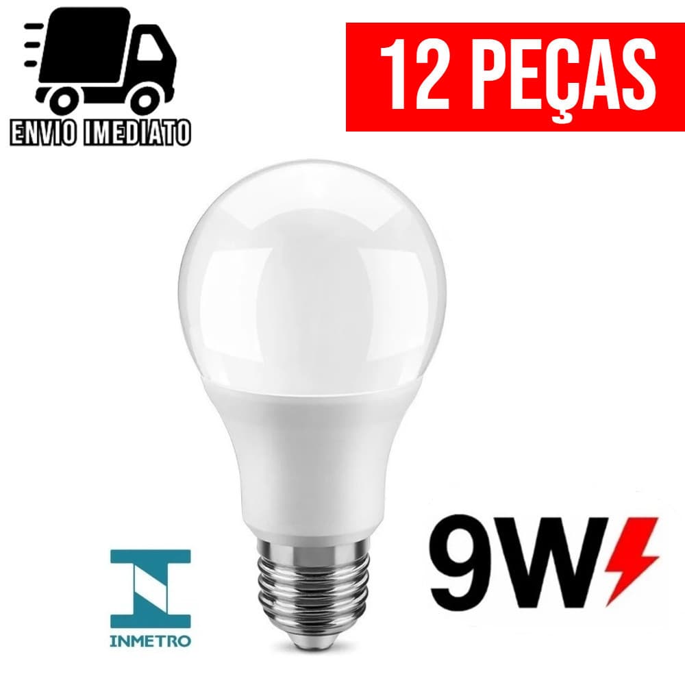 Lampada de Led 9w Bulbo Bivolt Branco Frio 6500K para Casa e Comércio