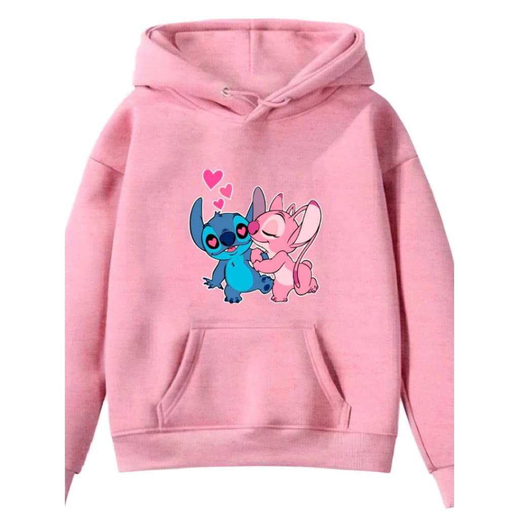 Moletom Canguro Infantil Inverno com Bolso Canguru Prático Promoção Envio Imediato Stich Angel