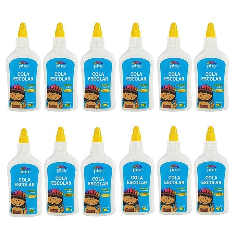 Cola Líquida Branca Escolar New 90g 12 Unidades - Pira