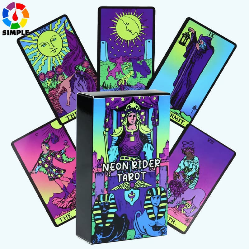 Baralho de Tarô Neo Rider 78 Cartas Coloridas para Iniciantes Tarô Rider-Waite