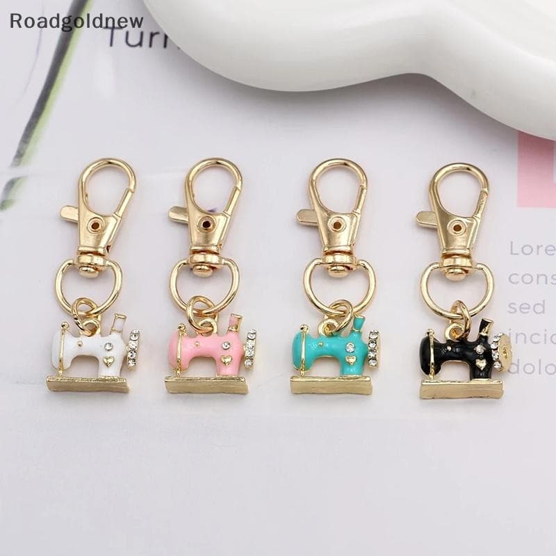 Chaveiro Mini Máquina de Costura RGN de 4 Peças - Cheio de Memórias e Significado, Chaveiro de Metal Esmaltado T7H3