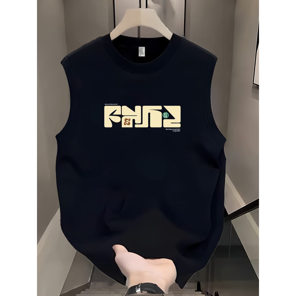 Camiseta masculina sem mangas na moda colete de algodão puro masculino obstáculos esportes masculino corte manga colete