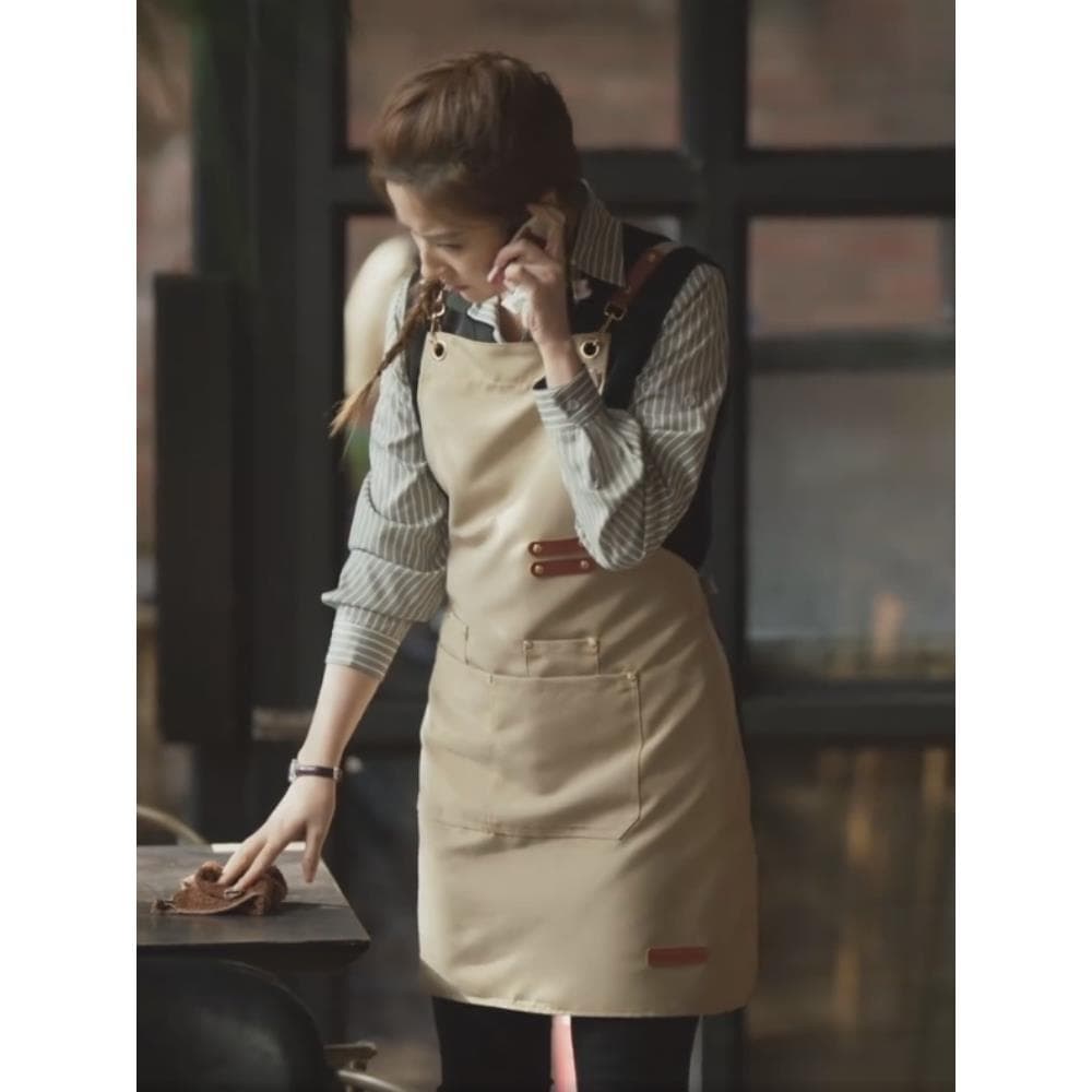 Celebridade Liu Yifei Mesmo Estilo Avental Cozinha Doméstica À Prova D 'Água À Prova de Óleo Feminino Catering Barista C