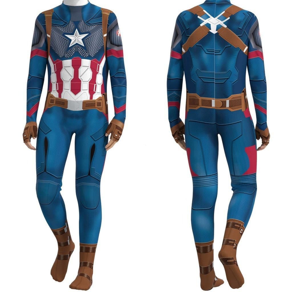 Fantasias de Halloween Capitão América Fantasia Cosplay para Adultos e Crianças Manga Longa Super-Herói GEOP AMML