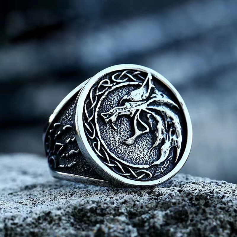 2026 Retro novo estilo lobo cabeça anel masculino Thai prata solitária orgulhoso dominador único abertura em relevo ajus