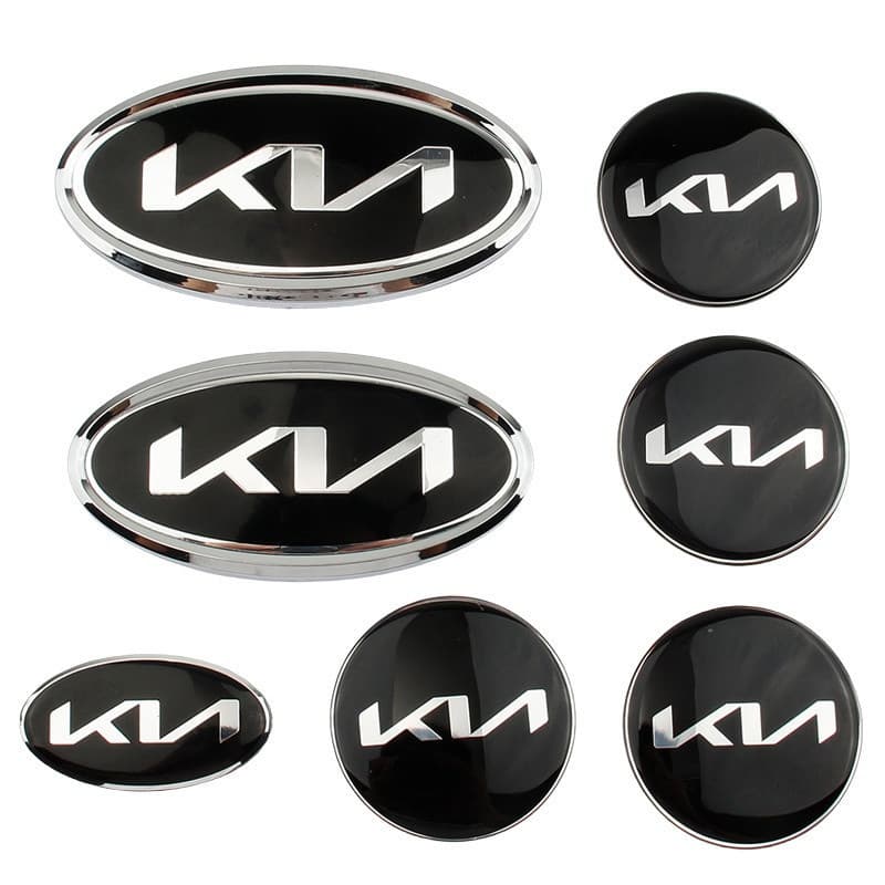 7 Pçs/set Novo Emblema Para Kia KN Logotipo K5 K3 K4 K2 K9 Grade Dianteira Tronco Traseiro Cubo Da Roda Centro Capa Ades