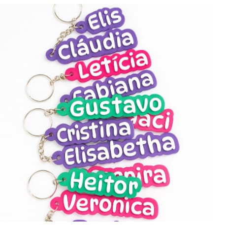 kit Chaveiro Personalizado com Nome em 3D - 30, 50 e 100 unidades – Presente\ Lembracinha Criativa lembrancinha