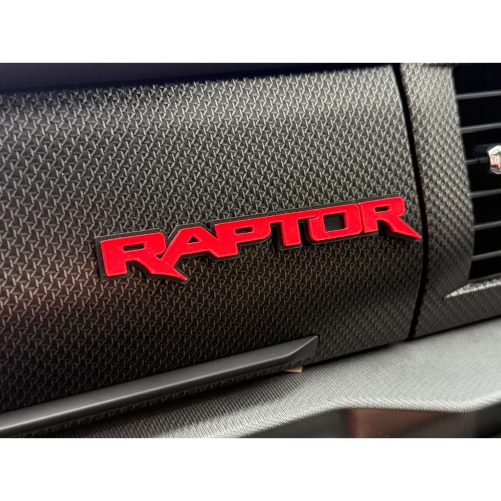 EMBLEMA PREMIUM RAPTOR 3D FORD F-150 CONSOLE CENTRAL + PAINEL 2024 2025