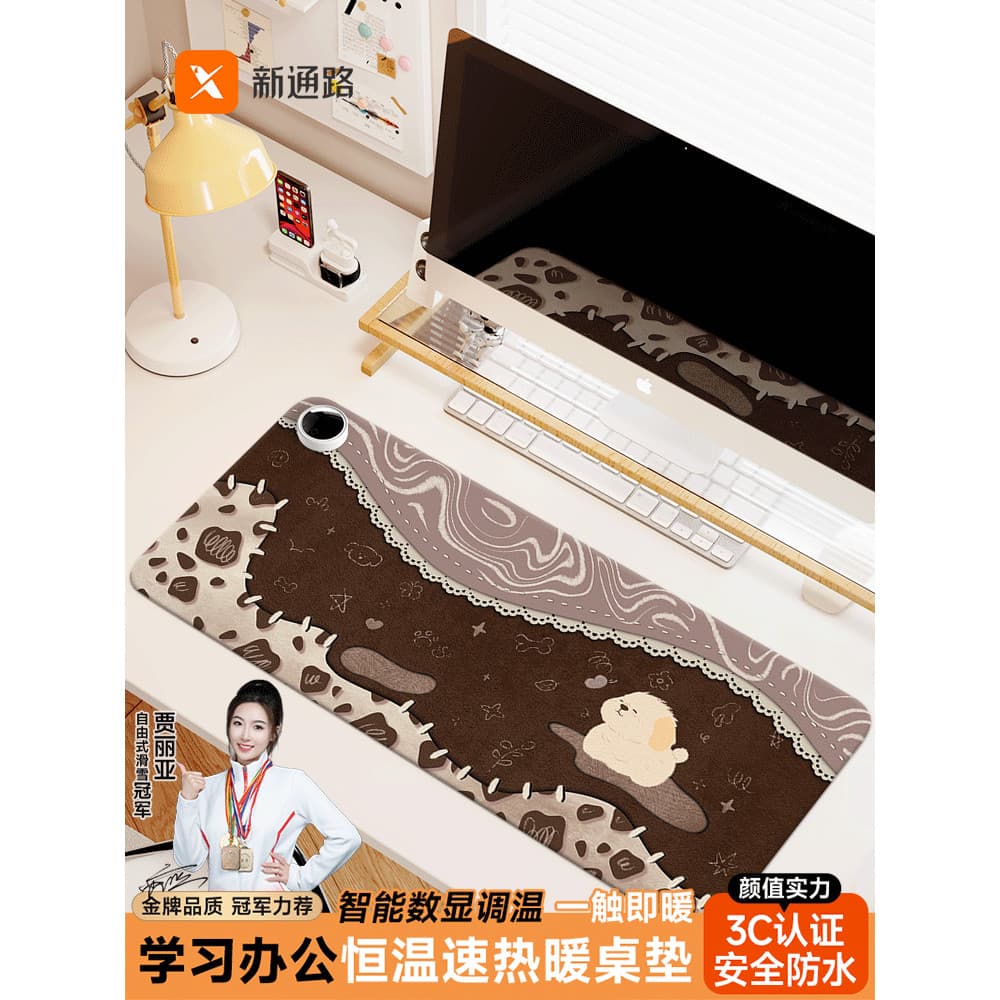 Novo canal dos desenhos animados aquecimento Mouse pad Oversized escritório Desktop inverno aquecimento quente almofada