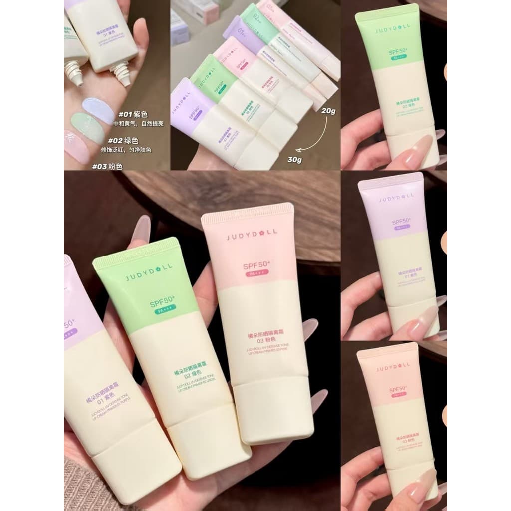 Judydoll Judydoll Creme Protetor Solar 2 em 1 Primer de Maquiagem Sem Adesivo de Maquiagem Creme Segurar Maquiagem Roxo