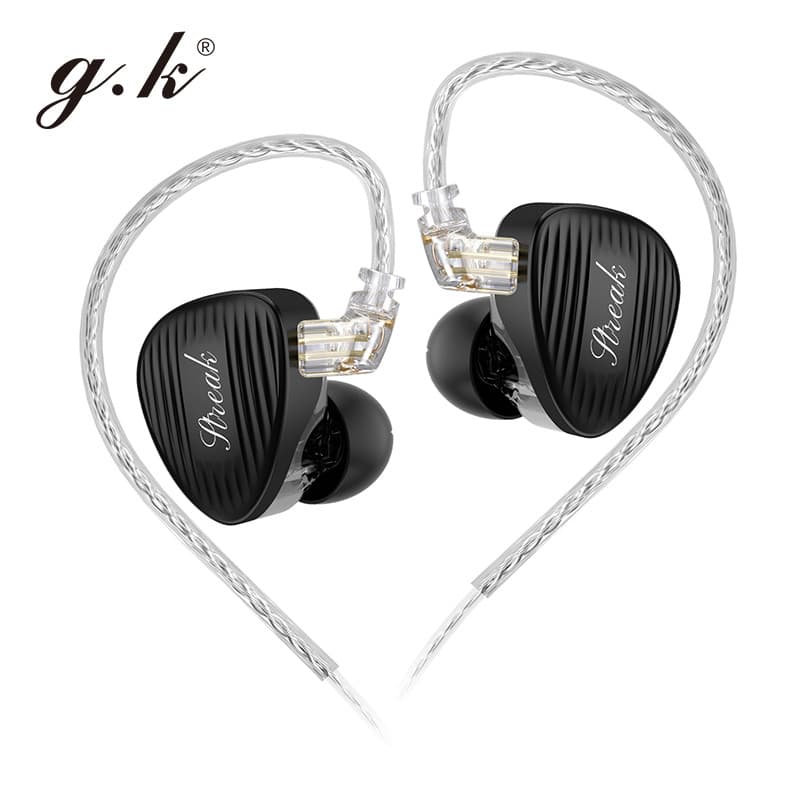 Monitores Intra-Auriculares GK-Streak Hi-Fi KUN Dynamic + Micro Planar Fones De Ouvido De Driver Duplo Com Cabo Removíve