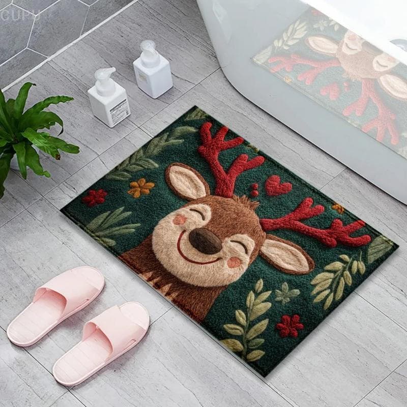 [CU] Tapete De Porta De Natal Vermelho Papai Noel Ao Ar Livre E Interno Gingerbread Man Ano Novo 2026 Feliz Decoração De