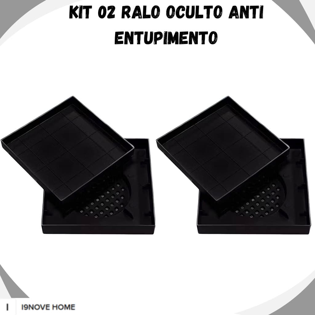 Kit 2 Ralo 10x10 Protetor de Ralo Banheiro Anti Entupimento Anti Odor Ralo Oculto Filtro de Cabelo Universal  Are