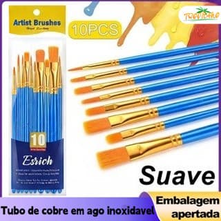 Kit Pincéis Profissionais Artesanato - Cerdas Macias de Alta Qualidade