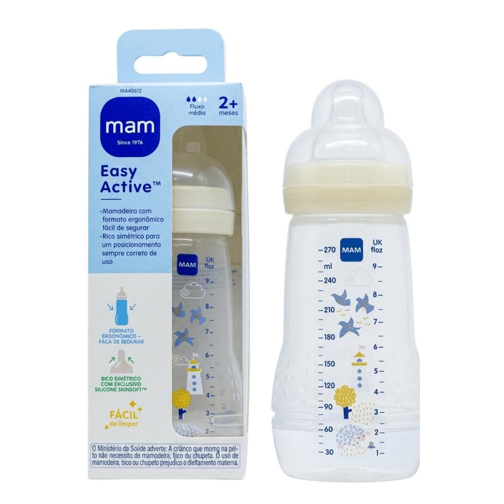 Mamadeira Mam Easy Active 270ml Bico Skinsoft 2+ Meses