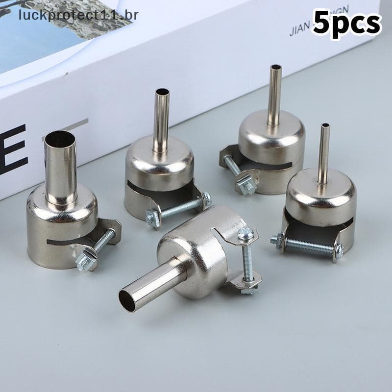 LTBR 5 Pçs/Set 858D Universal Estação De Ar Quente Bicos Redondos Ferramenta De Solda Para Desoldering Resistente Ao Cal