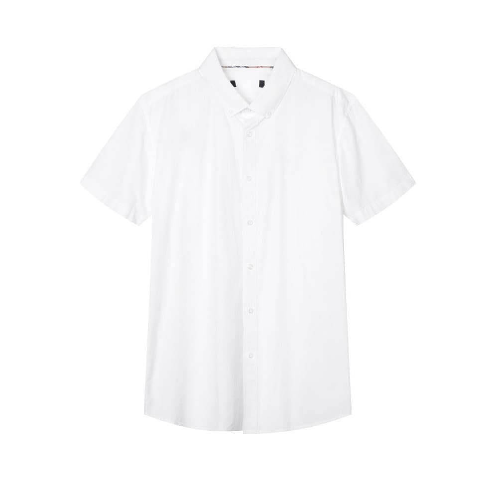 Marca de corte marca masculina verão Casual camisa de manga curta branco respirável camisa de negócios não-ferro estilo