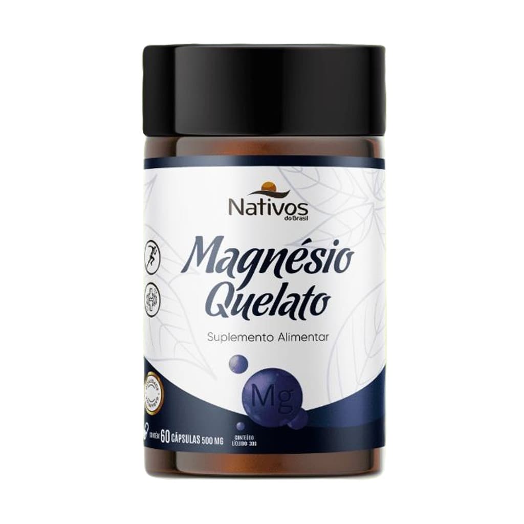 Suplemento Magnésio Quelato 500mg 60 Cápsulas - Nativos do Brasil