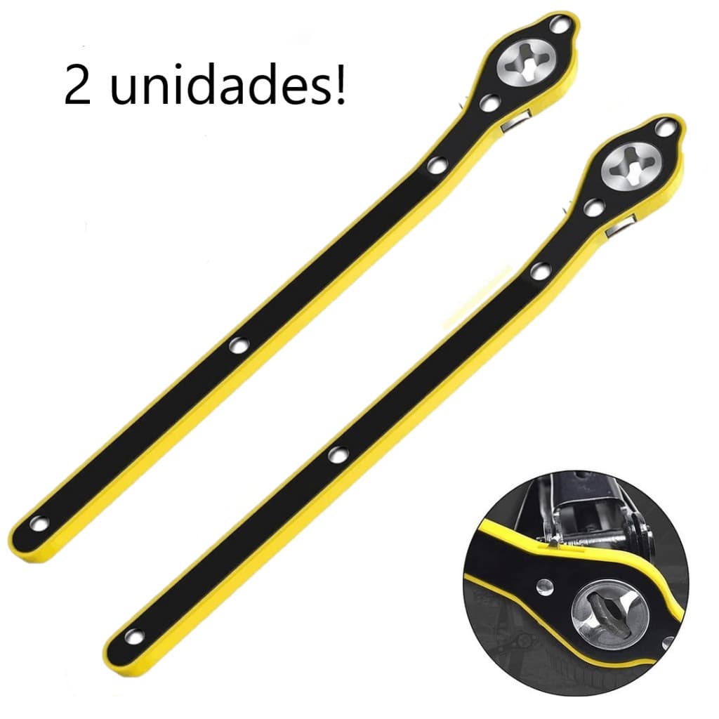 Kit 2 Chave Catraca Macaco Jack Mão Obra Alça Longa Tesoura Chave Pino Pneu Tomada Carro Positivo Design Botão Inversão