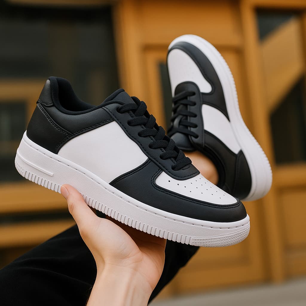 tenis casual branco e preto masculino e feminino super resistente e confortável