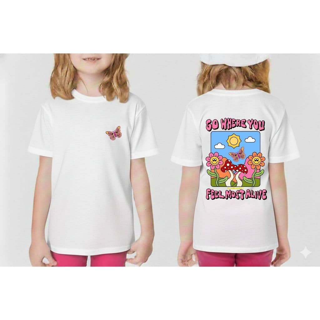 Camiseta Infantil Malha 30.1 100% Algodão Camisa Juvenil Estilosa Divertida Go Where You