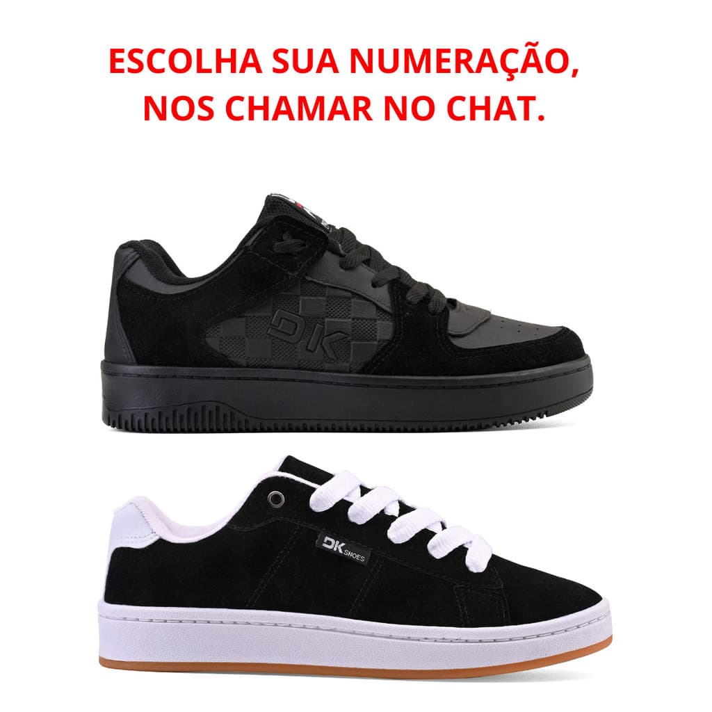 KIT 2 TÊNIS DK SHOES ESPORTIVO E CASUAL CONFORTÁVEL E MACIO
