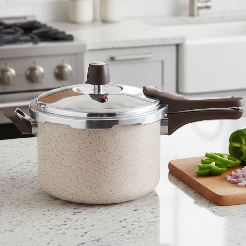Panela de Pressão 4,5 Lt antiaderente teflon 6 Camadas Fechamento Externo